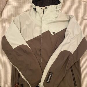 Rossignol Two-Tone Ski Jacket in Light Green and Brown